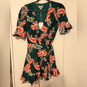 Finders floral mini wrap dress